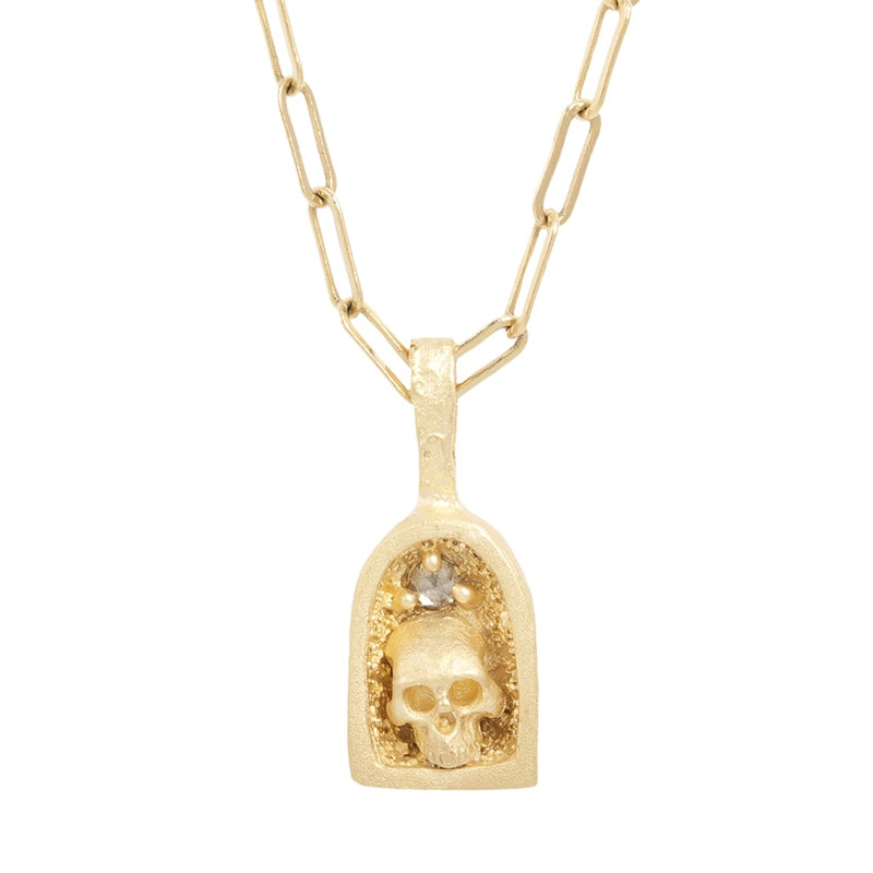Talking Tree Jewelry 18K Gold Crypta Skull Studs
